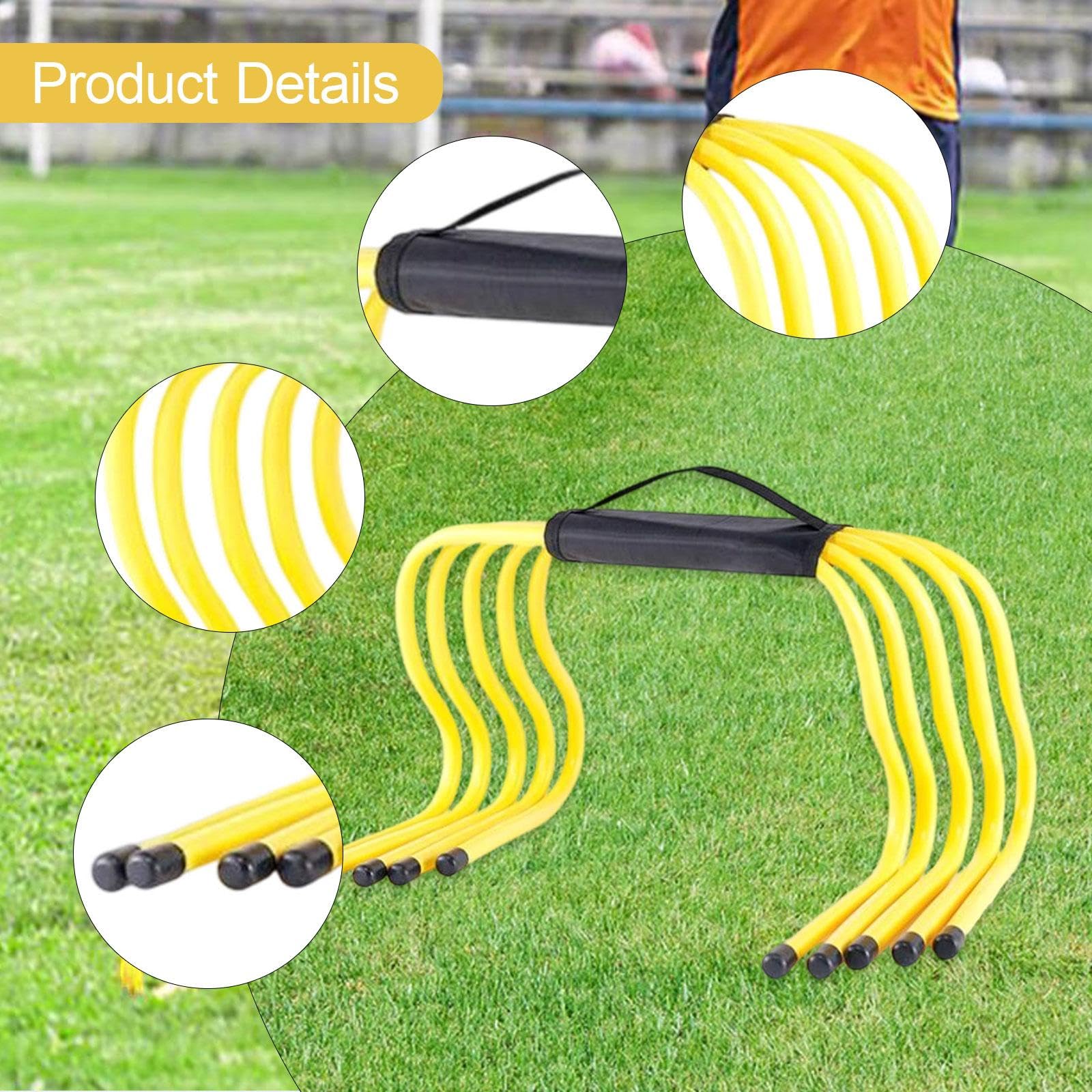 perfk 5 Pezzi di Ostacoli per L'agilità Et velocità, Attrezzatura da Allenamento da Calcio, Ostacoli Allenamento per Agilità E velocità, delle Gambe, Abilità, Equilibrio, Controllo del Corpo, 30 Cm