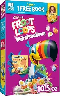 Kellogg's Froot Loops Breakfast Cereal with Fruity Shaped Marshmallows, 298 g