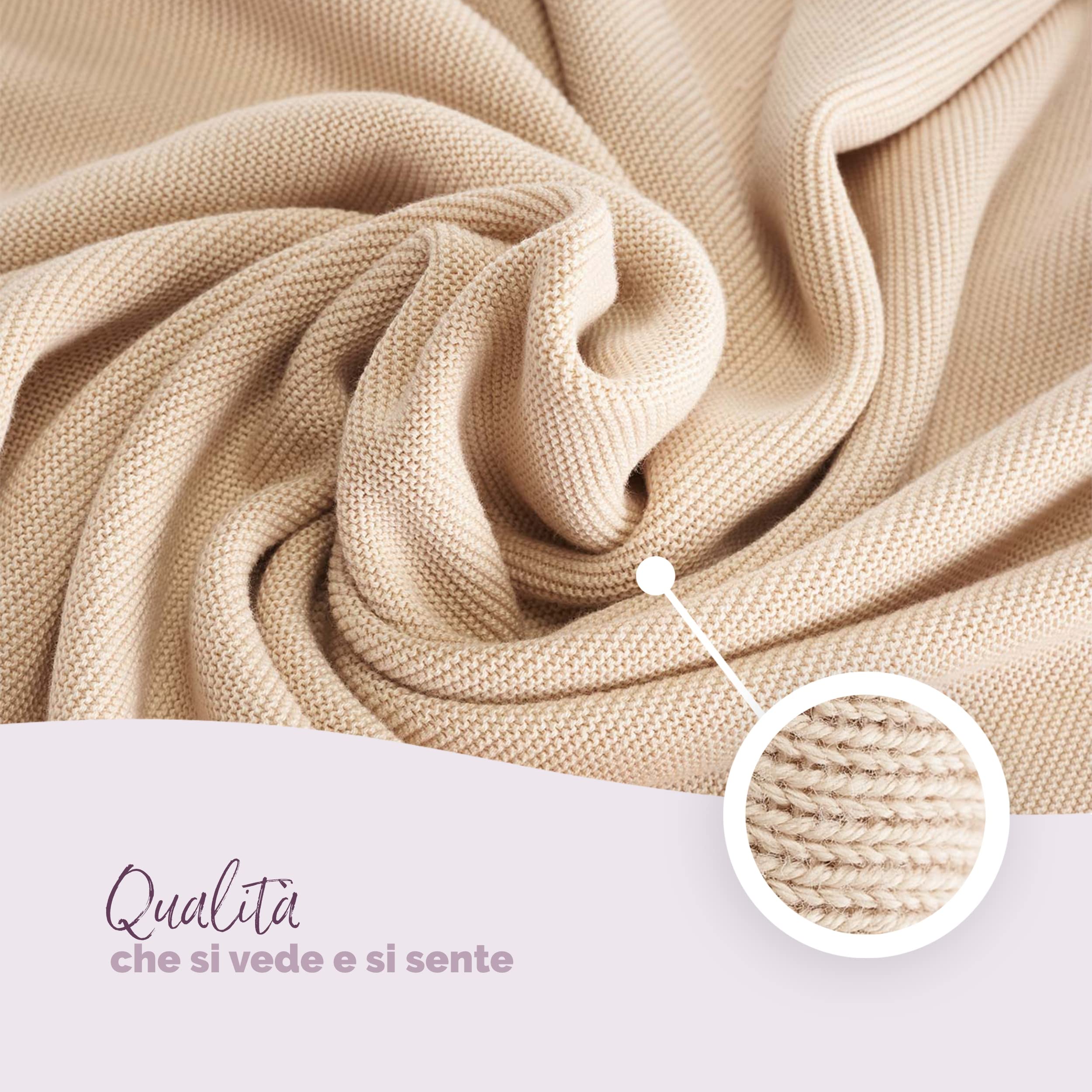 Livella Coperta per neonato e bambino cotone 100% biologico, coperta premium lavorata a maglia morbida e traspirante, ideale per la pelle delicata del bambino, OekoTEX Standard 100