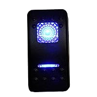 Vista 4 de Amarine Made Interruptor basculante de 12 V 20 A, impermeable, encendido/apagado, 2 posiciones, barco, DPDT, 7 pines con 2 luces LED (azul)