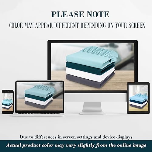 Miniatura 7 de Mocassi - Sábana bajera ajustable de tamaño King, fresca, profunda caída lateral de hasta 16 pulgadas, 1800 hilos, suave, resiste arrugas, una