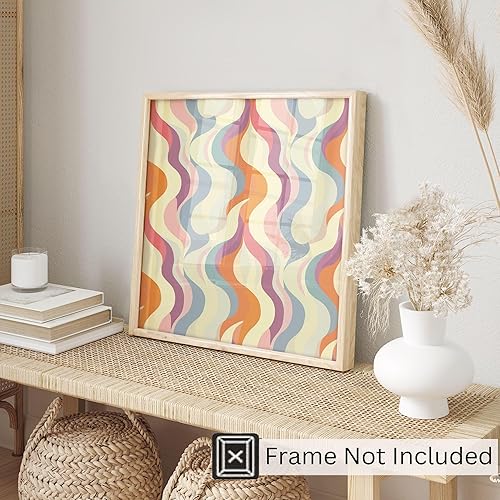 Miniatura 3 de Ethan Taylor Abstract Wall Art Prints Unframed Square Posters 'Retro 70s Hippie Groovy Pattern I' Retro Home Décor for Living Room, Bedroom, Office,