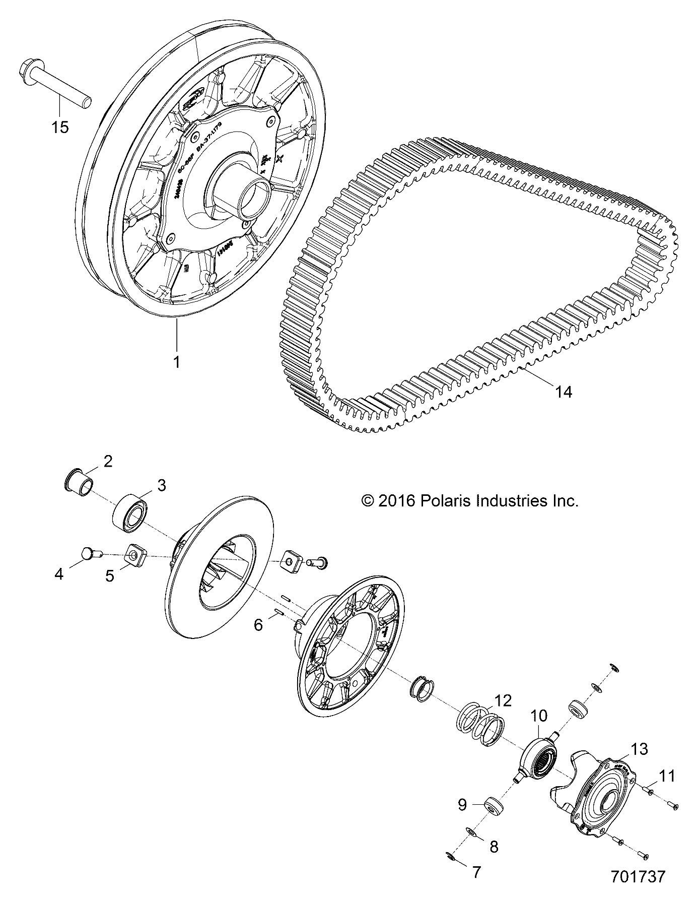Amazon.com: Polaris 1323408 Driven Clutch Assembly RZR XC 900 4 XC