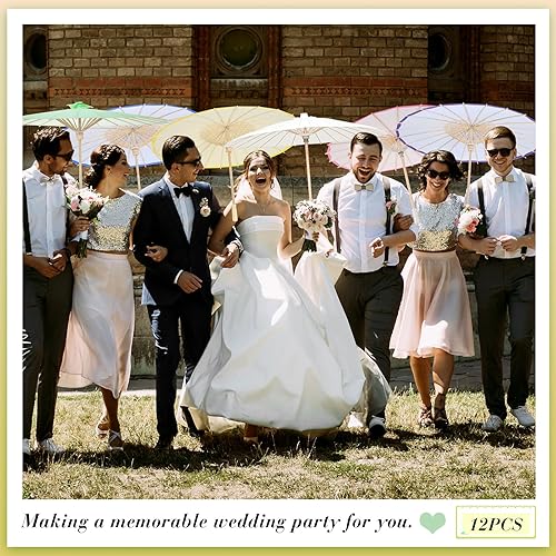 Miniatura 9 de Sadnyy Paraguas de papel decorativo chino japonés de 33 pulgadas, paraguas de papel aceitado, pintura de papel aceitado, manualidades para