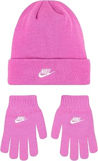 Nike Kids Grade School Futura Club Beanie Hat & Gloves Set Youth Boys Girls