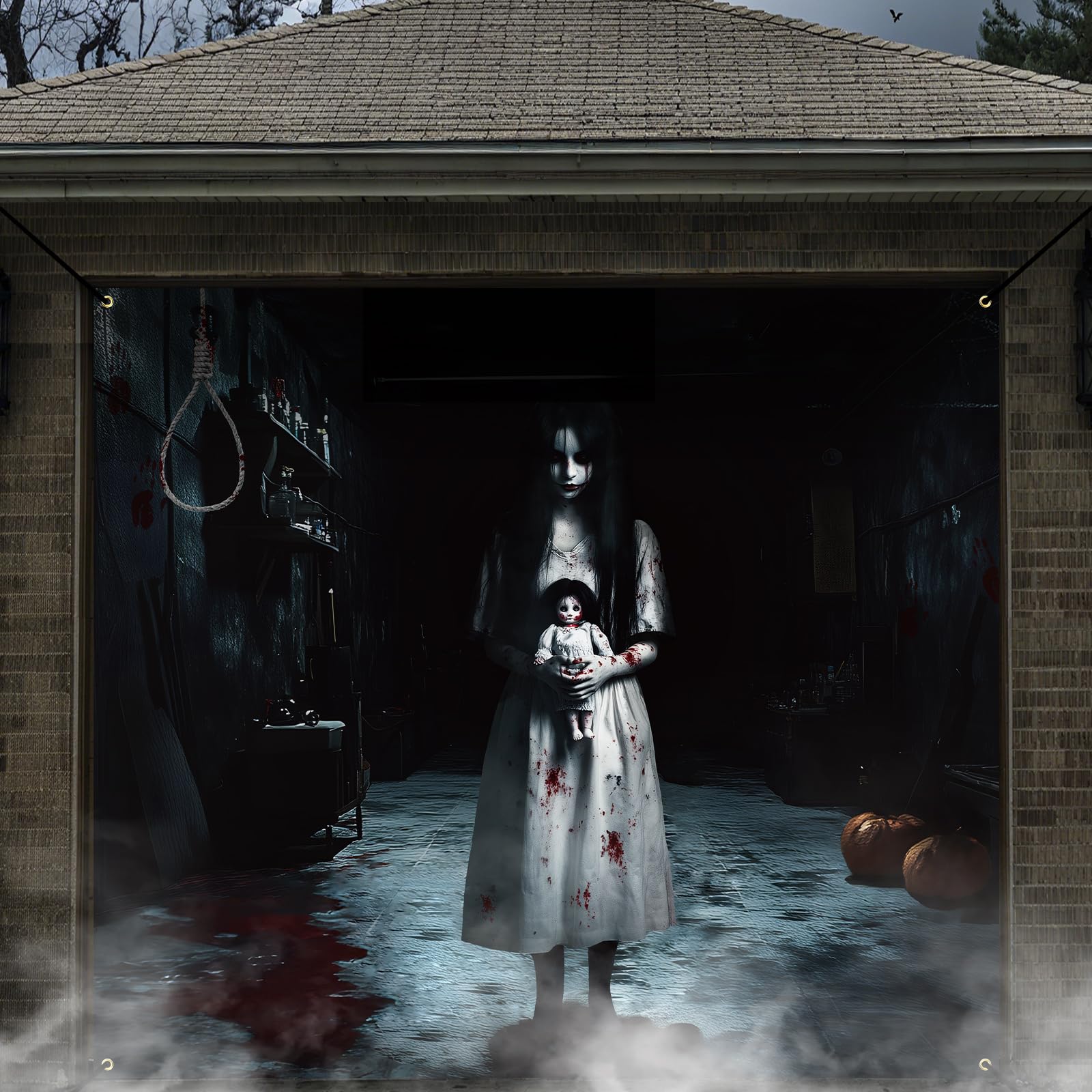 Remagr Halloween Garage Door Banner Decoration