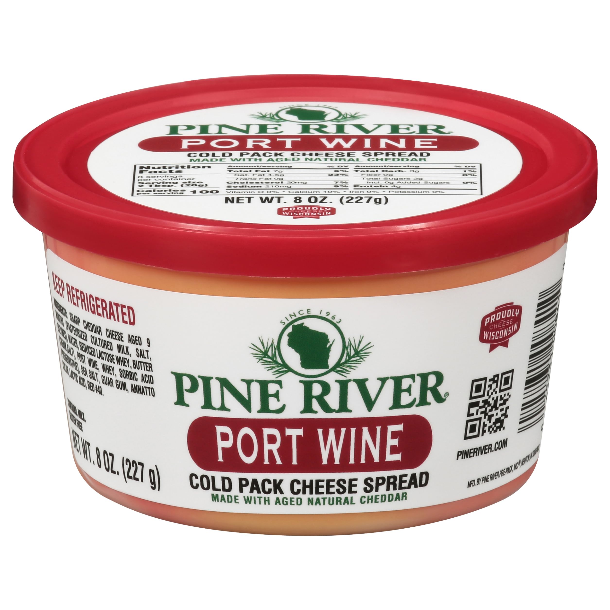 Pine River, Cold Pack Port Wine Cheese Spread, 8 Ounce