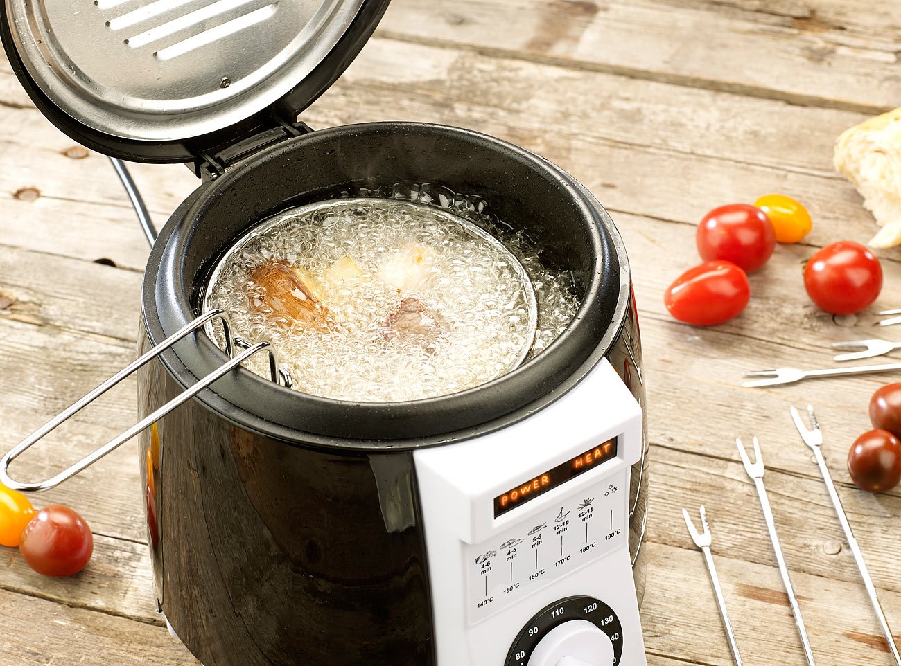 Rosenstein & Söhne Mini-friteuse avec service à fondue - 0,9 L