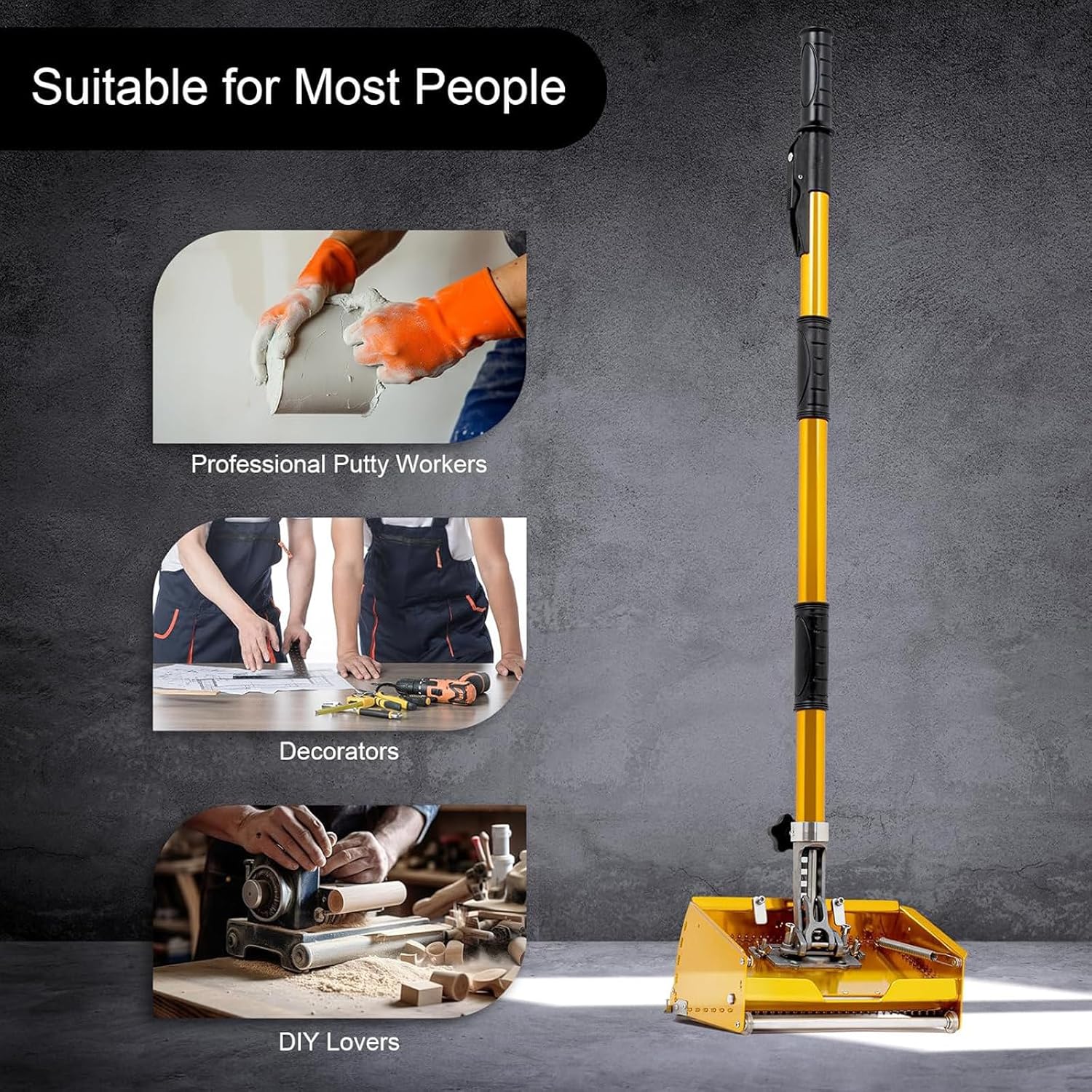 Taping Drywall Tools,Drywall Flat Box,Retractable Rod,120° Rotation Angle,for Construction Workers Decorators