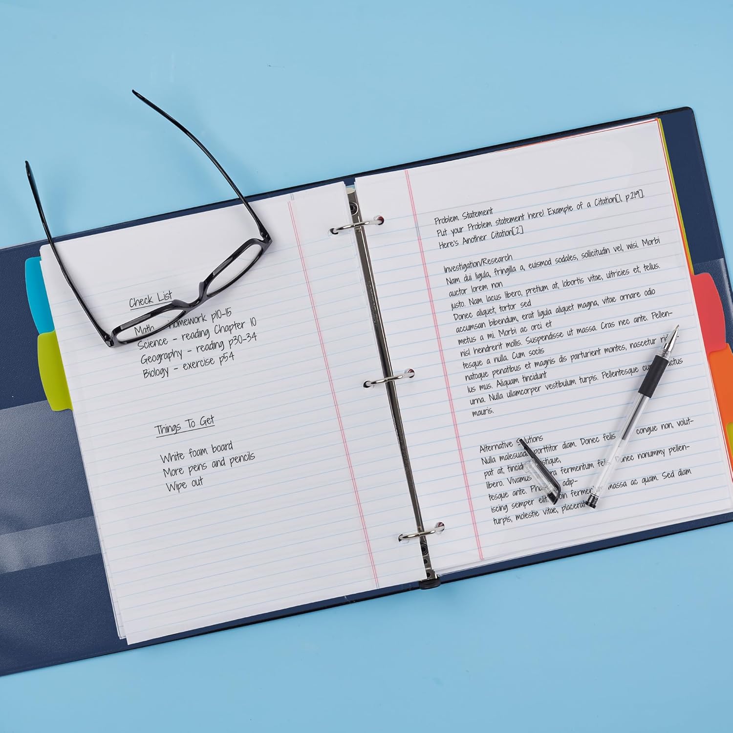 Avery Heavy Duty View 3 Ring Binder, 1.5" One Touch Slant Ring, Holds 8.5" x 11" Paper, 4 Navy Blue Binders (79871)
