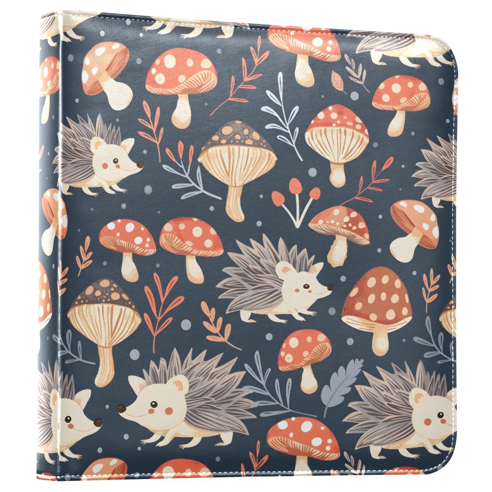 JIPONI Hedgehog Large Photo Album, DIY Leather Cover Scrapbook Albums for 4x6 5x7 6x8 Pictures, Self Adhesive Memory Book for Wedding, Baby, Family