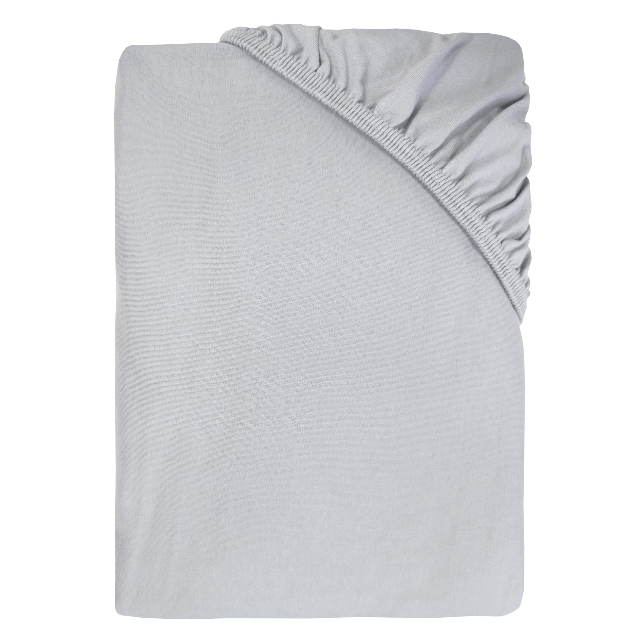 Dyckhoff Spannbettlaken Jersey 95% Baumwolle, Silber, 180-200x200cm