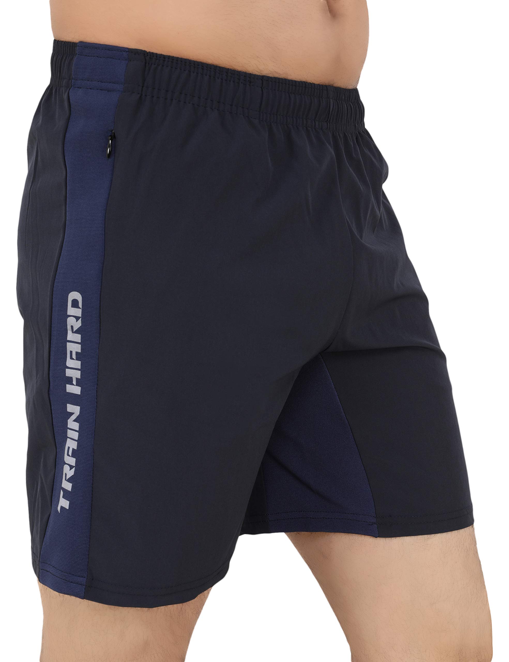 never lose Athleisure Men's Regular Fit Sports Shorts | Quick Dry Technology | Large Blue-picture-26