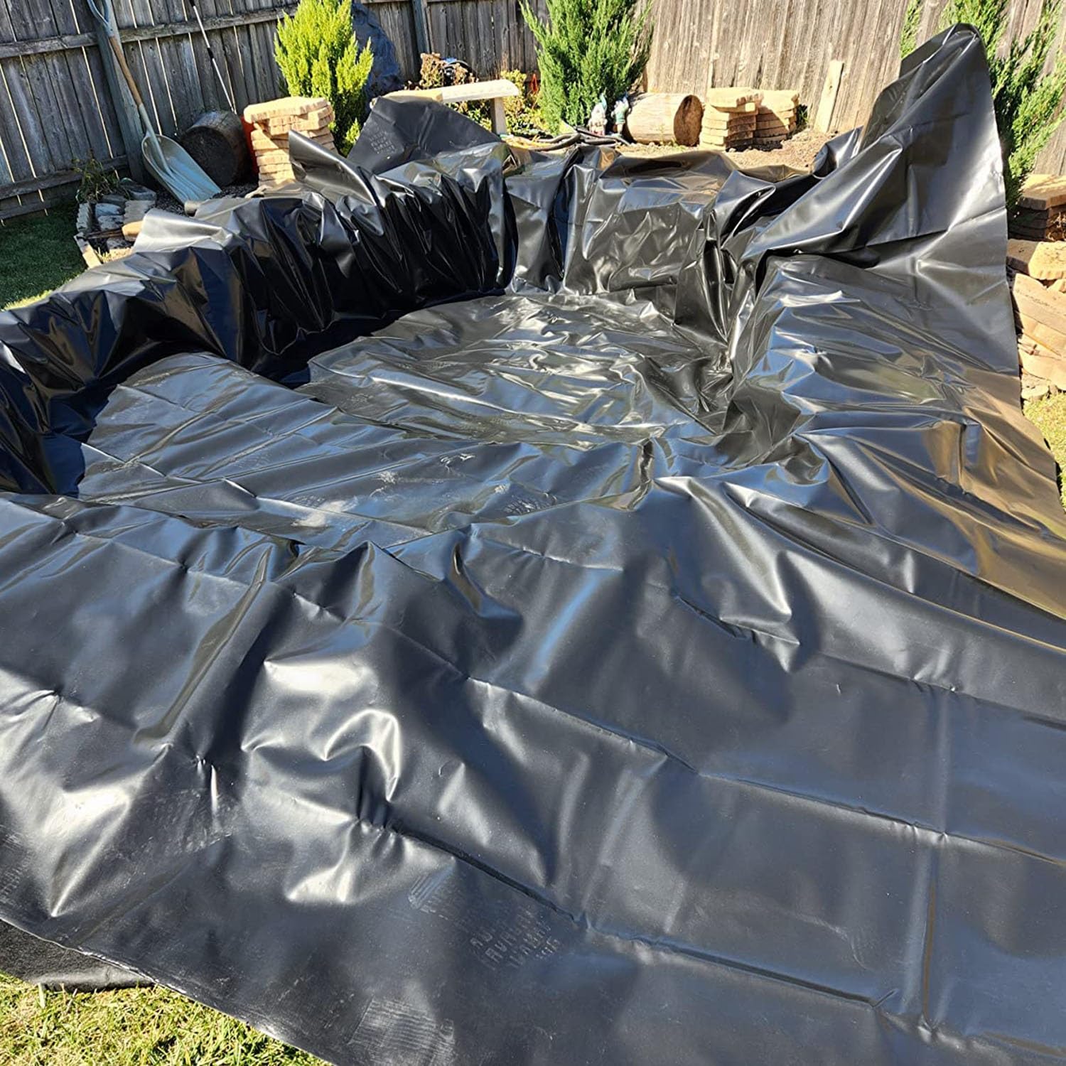 Rivestimento impermeabile per laghetto, 1,5 x 10 m, resistente, per giardino, stagno, protezione per piante acquatiche, ruscelli, per pesci, facile da installare