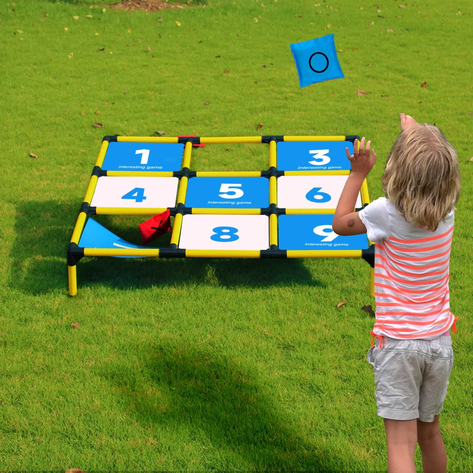 Outdoor Toss Games - Lawn Yard Game for Adults & Family Bean Bag Toss Game for Camping, Beach, Lawn, Easy to Set Up w/Compact Carry