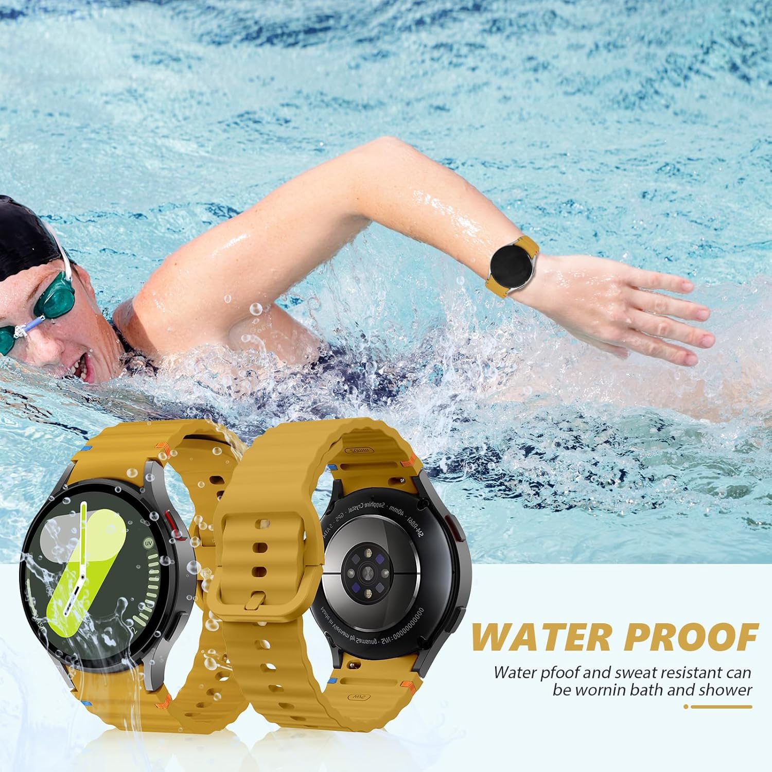 Sport Strap For Samsung Galaxy Watch 7 Band 40mm 44mm,No Gap Soft Silicone Bands For Galaxy Watch FE 40 mm/Galaxy Watch 6 5 4 Band 40mm 44mm/Galaxy Watch 6 classic 43mm 47mm For Women Men - Image 4