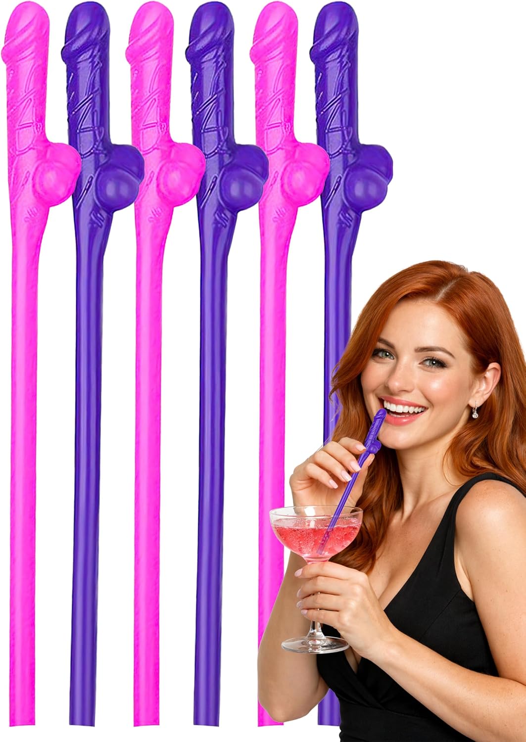 Bachelorette Party Pennis Straws 36 Pcs, Fun Hen Party Drinking Straws, Novelty Naughty Adult Straw for Girls Night, Hens Night Games Supplies, Bride Party Favors