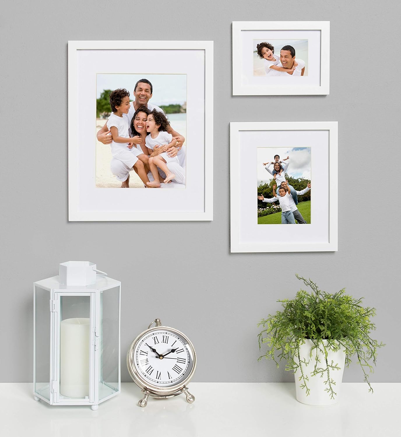White Wood 11x14 Matted Picture Frame Set of 4