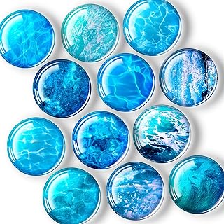 FINDMAG 12 Pack Refrigerator Magnets, Cute Fridge Magnets Decorative for Kitchen, Gift, Locker Magnet Glass Clear for School, Classroom, Ocean Magnet for Picture, Chalkboard, Dorm Room