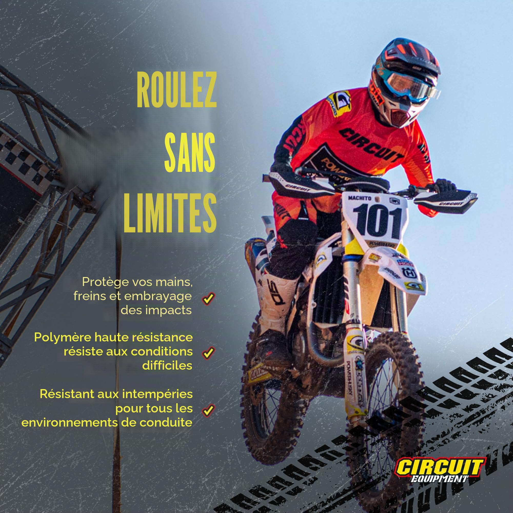 Circuit Equipment PM038-2D1 Protèges Mains Dakar Universal Carbon/Noire