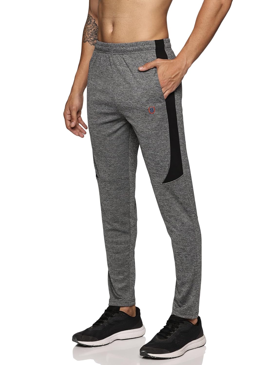 DOMIN8 Men’s Slim Fit Trackpants with Side Zipper Pocket & Inside Drawstring – Multipurpose Joggers for Running, Gym, Sports, and Activewear