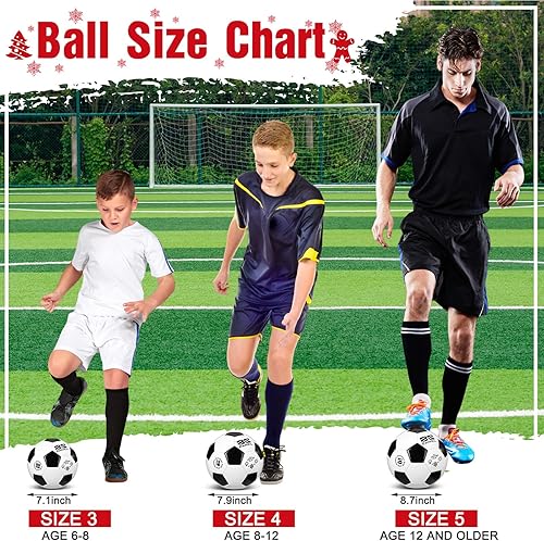 Miniatura 2 de Shappy 4 pelotas de fútbol a granel con bolsa de malla de inflador, tamaño oficial 3, 4, 5, para interiores y exteriores, colorido, juego de fútbol,