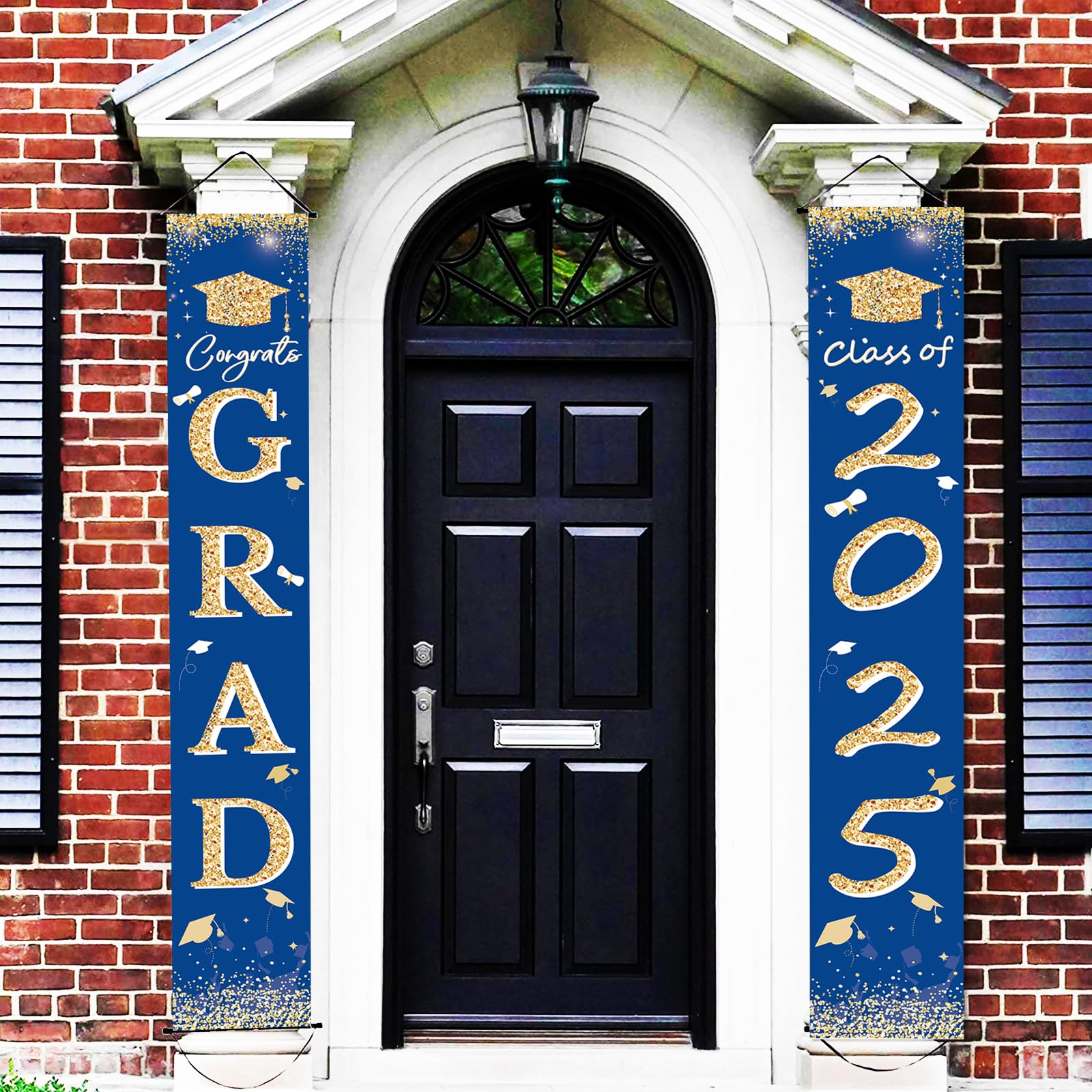 Graduation Decorations 2025 - Graduation Decorations, Graduation Porch Sign, Graduation Banner, Great Graduation Party Supplies 2025, Blue and Gold Graduation Decorations