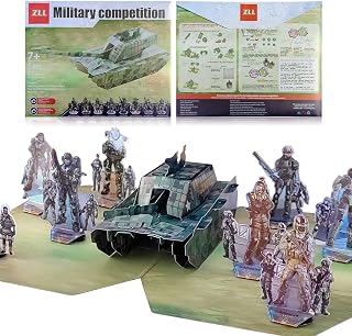 Military Enthusiasts 3 in 1 Pop Up Birthday Card, Fighter Jets/Tanks/Missile, for Soldier Fathers, sons, Husbands and Other Military Enthusiasts Gift, for All Occasions -Father's Day (Tank)