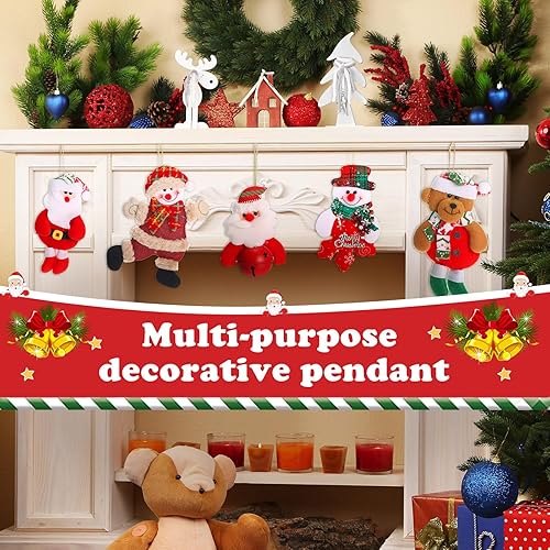 Miniatura 6 de Skylety 16 adornos de felpa para árbol de Navidad, Papá Noel, muñeco de nieve, oso, decoración de árbol de Navidad, colgantes de felpa, adornos de