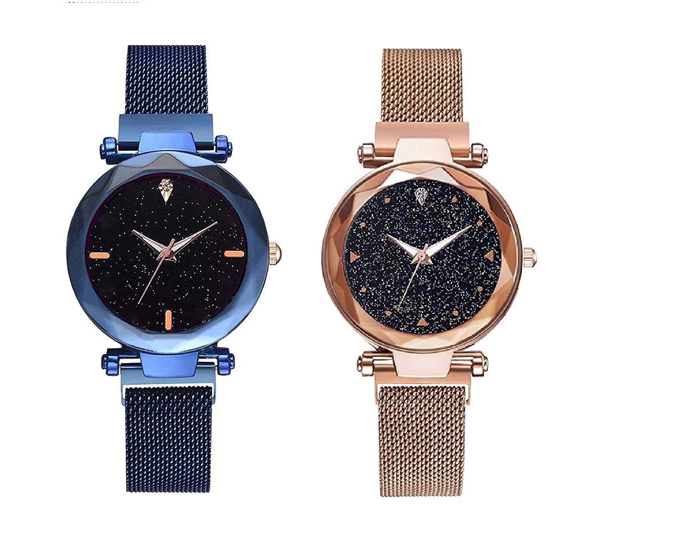Watch City Analog Watch for Girls and Women Black Dial and Magnetic Blue Gold Belt (Combo) (Set of 2) Blue Gold (B0BFRD5BPY) Amazon Price History, Amazon Price Tracker