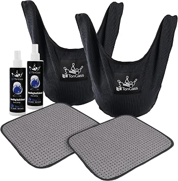 TonGass Combo Pack Bowling Ball Cleaner Spray Kit, 10"x8" Bowling Ball Towel with Easy-Grip Dots, Bowlings Polisher Bag for Storage, Portable Bowlings Cleaner Set - Oil Scuff Mark Cleaners