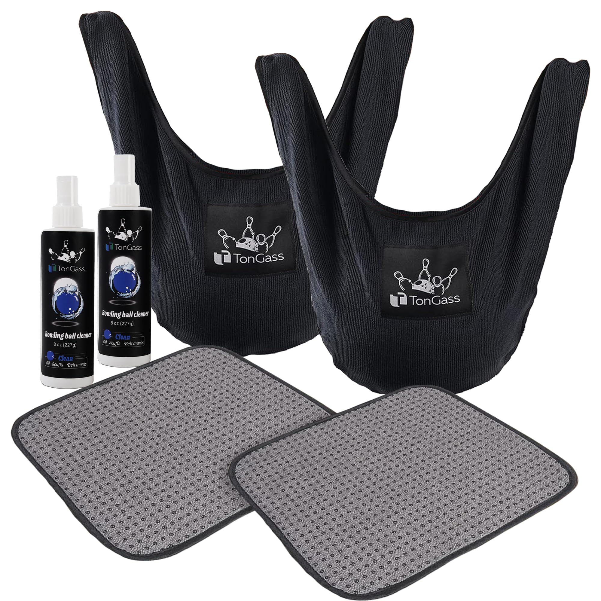 Sponsored Ad - TonGass Combo Pack Bowling Ball Cleaner Spray Kit, 10"x8" Bowling Ball Towel with Easy-Grip Dots, Bowlings Polisher Bag for Storage, Portable Bowlings Cleaner Set - Oil Scuff Mark Cleaners