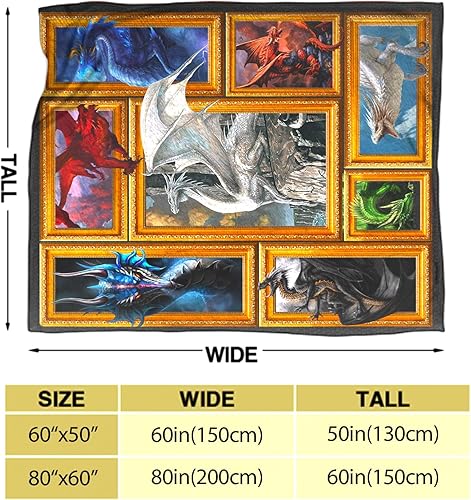 Miniatura 6 de Manta de dragón para niños y hombres, manta de dragón para niños y adultos, manta de franela ultra suave y acogedora para sofá, cama, manta de