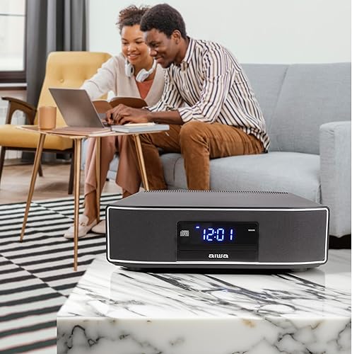 Miniatura 6 de AIWA Exos Home Speaker, sistema de sonido RMS de 30 W premium con reproductor de CD, conectividad Bluetooth, radio FM, entrada digital óptica,