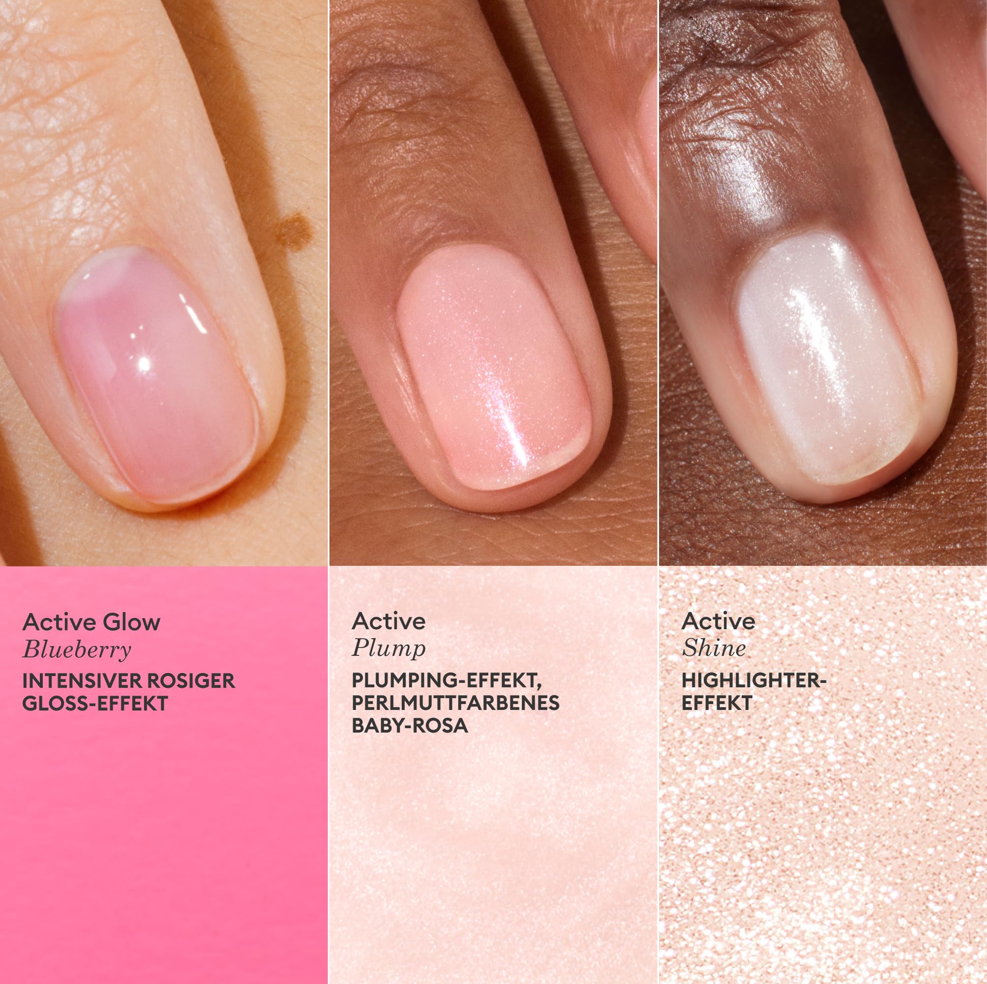 Manucurist Active Icons Trio Nagellack – Active Glow Blueberry, Active Shine, Active Plump Nagellacke – Nagelhärter – Aufhellender Behandlungslack & Pflege – Made in France