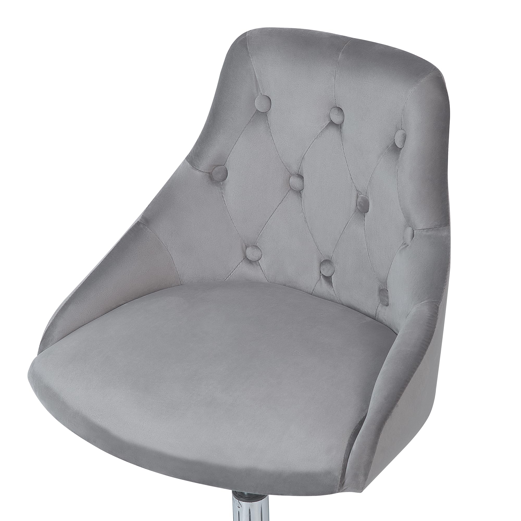 Beliani Silla de Oficina Giratoria Ajustable Parrish Gris Negro Plateado