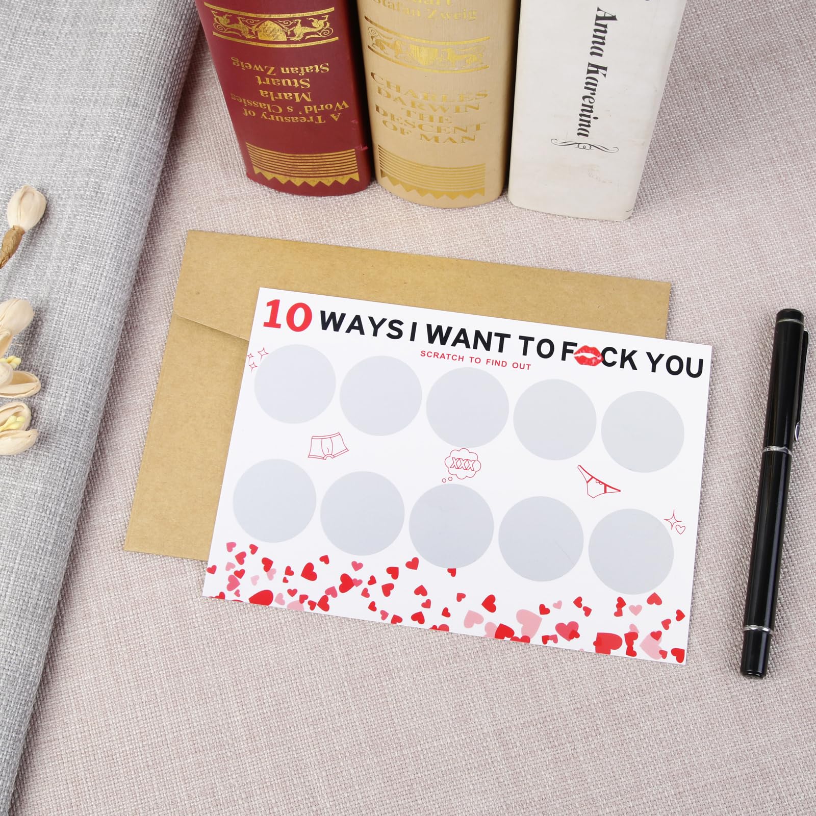 Ticket Carte à Gratter Personnalisable - Message Personnalisé - Idée De Cadeau Saint Valentin, Demande Mariage, Déclaration D'am