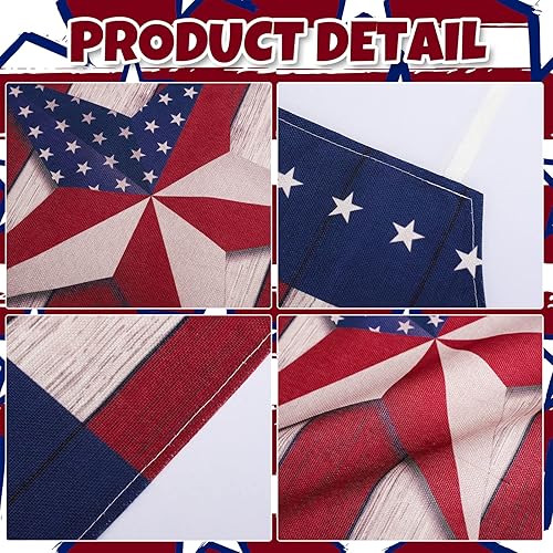 Miniatura 3 de Whaline Delantales patrióticos del 4 de julio, delantal de cocina de chef con diseño de águila y bandera estadounidense, delantal de lino lavable