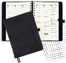 colortouch Terminplaner 2026 2027, Kalender A5, Wochenplaner mit Softcover, Terminkalender Ringbuch auf Deutsch, 30 Minuten-Intervalle Planer, 2 Aukfleber Set, Buchkalender 14 Monate (Juli 26-Aug 27)