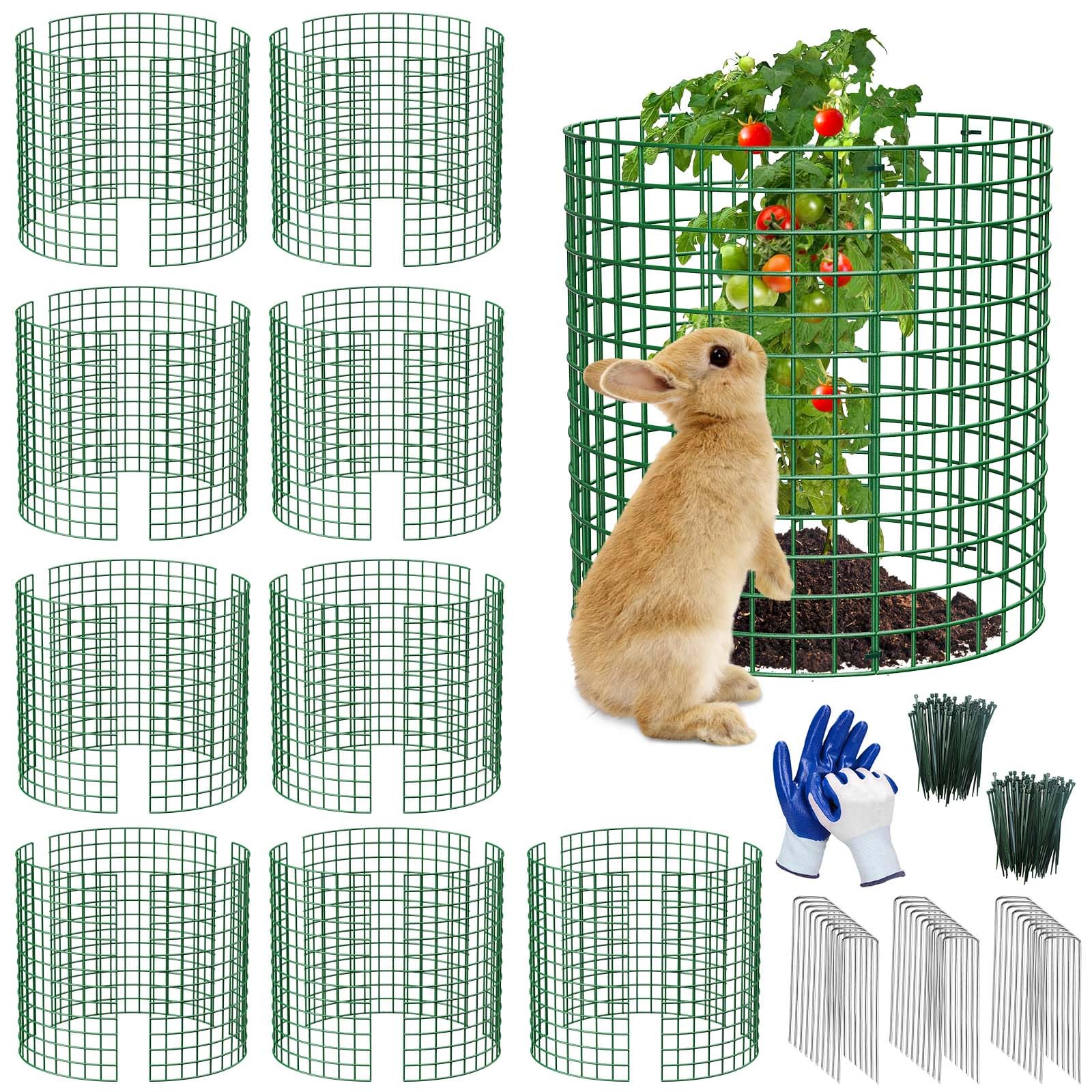 MQHUAYU 10 Pack Chicken Wire Cloche Plant Protector Cover, 13" x 13"Green Metal Garden Covers for Seedlings Flowers, Plant Protectors from Animals for Keeping Rabbits Squirrels Mice Out