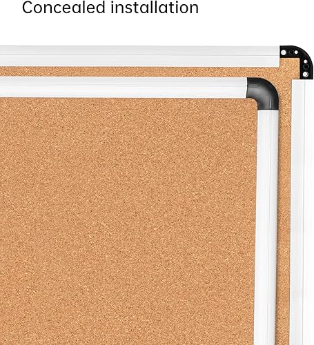 Miniatura 5 de VUSIGN Combinación de tablero blanco y corcho, 24 x 36 pulgadas, combo de borrado en seco y tablero de corcho, para el hogar u oficina, boletín de