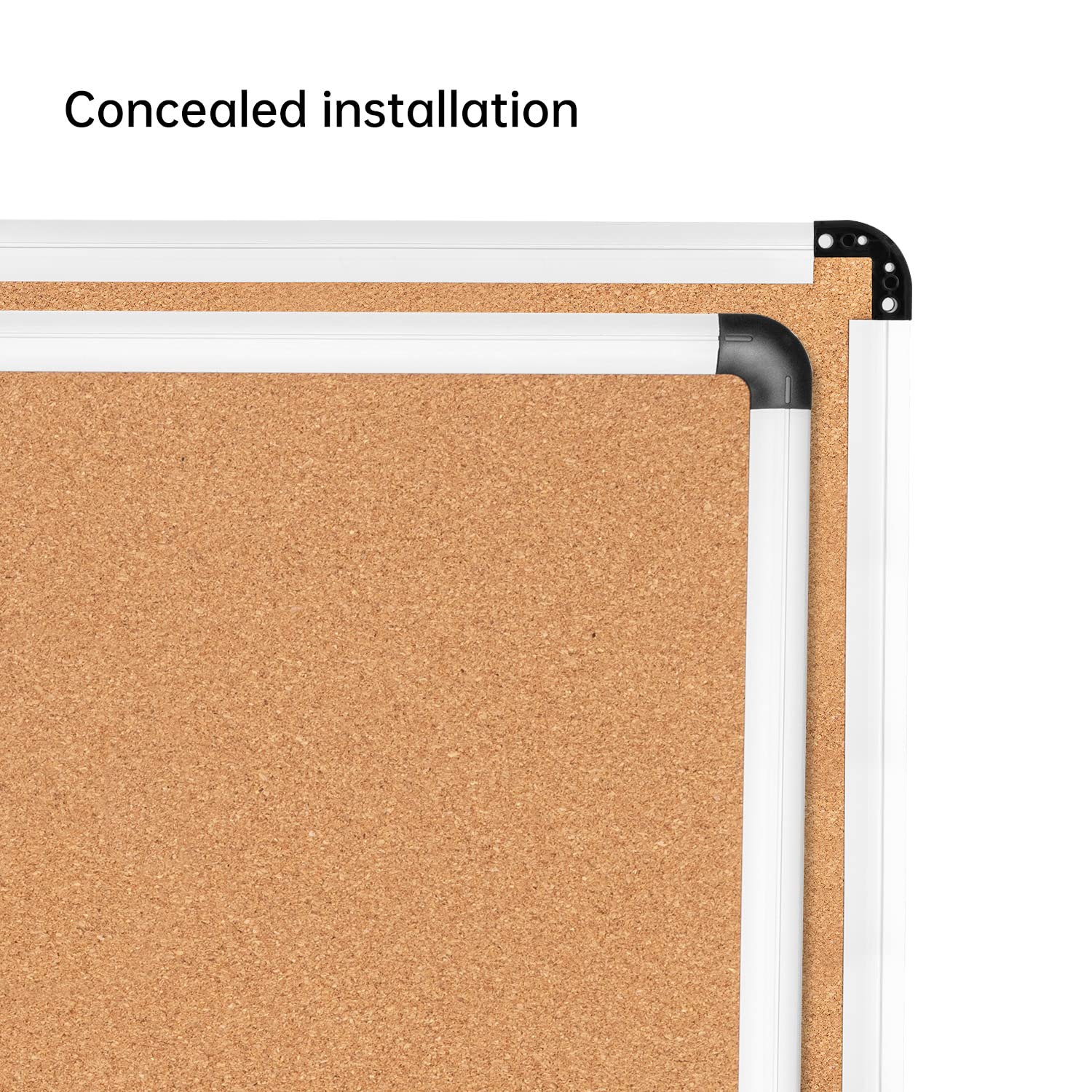 VUSIGN Combinación pizarra magnética y tablero de corcho, 24 x 36 pulgadas, tablero de anuncios montado en la pared, borrado en seco/tablero de corcho combinación con marco de aluminio
