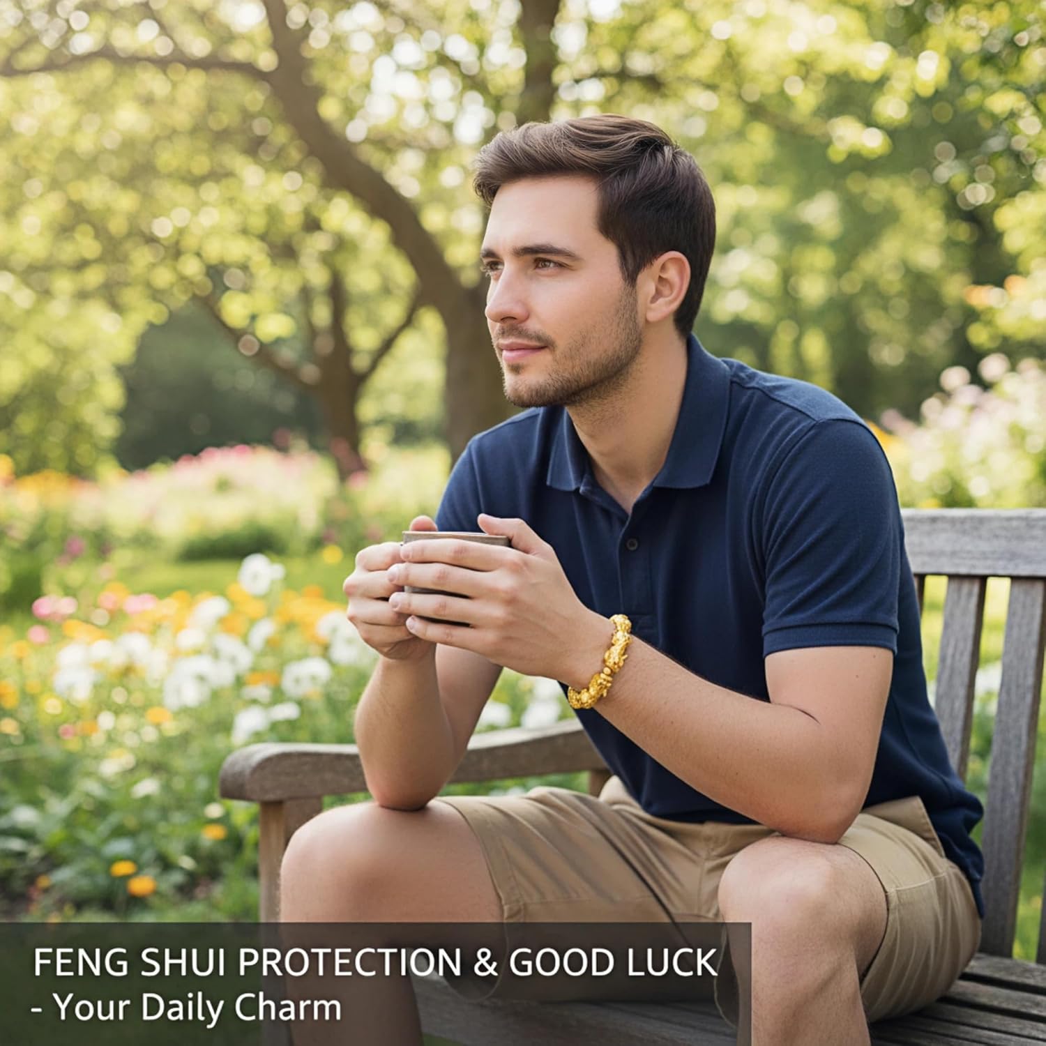 24K Gold Plated Feng Shui Pixiu Bracelet for Men Women Wealth Prosperity Lucky Amulet Adjustable Elastic Bracelet - Image 6