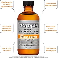 Vista 2 de Argentyn 23 Professional Bio-Active Silver Hydrosol for Immune Support – Colloidal Silver, 23ppm, 4oz (118mL) – Twist-Top