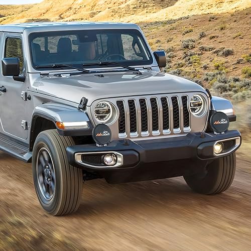 Miniatura 7 de Nilight Cubierta de Luz Pod Redonda de 7 Pulgadas para Conducción Todoterreno, 7.25 Pulgadas de Diámetro, Cubierta Protectora de Cuero Negro para