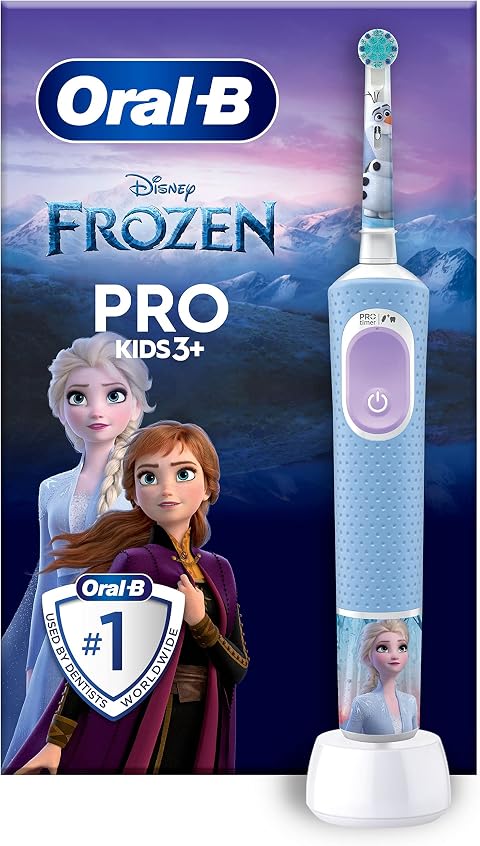 Oral-B Spazzolino Elettrico Ricaricabile Pro Kids Frozen, 1 Testina, per Bambini da 3 Anni in Su, 1 Spazzolino