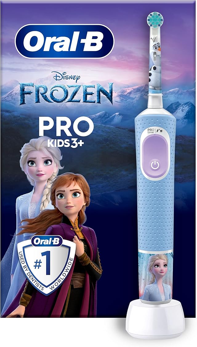 Oral-B Spazzolino Elettrico Ricaricabile Pro Kids Frozen, 1 Testina, per Bambini da 3 Anni in Su, 1 Spazzolino