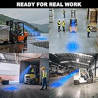 Vista 7 de Luz LED de seguridad para carretilla elevadora, luz azul con montaje magnético, voltaje ancho DC10-80V, impermeable IP68, carcasa de aluminio