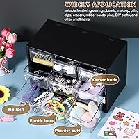 Vista 5 de Amyhill 6 Piezas Organizador Mini de Cajones Organizador Pequeño con 9 Cajones Caja de Almacenamiento de Manualidades de Plástico de Escritorio