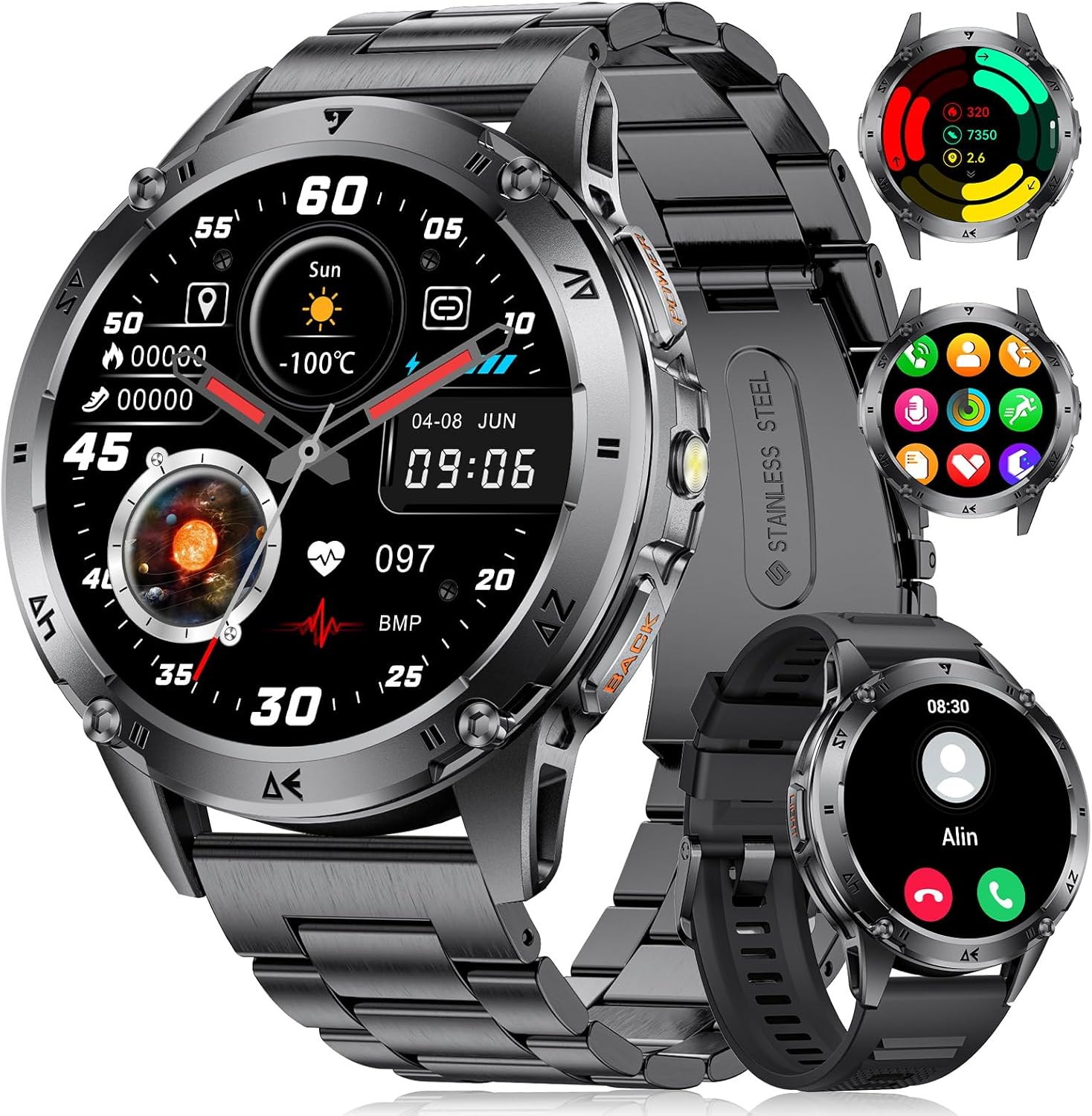 LIGE Military Smart Watch for Men iPhone...
